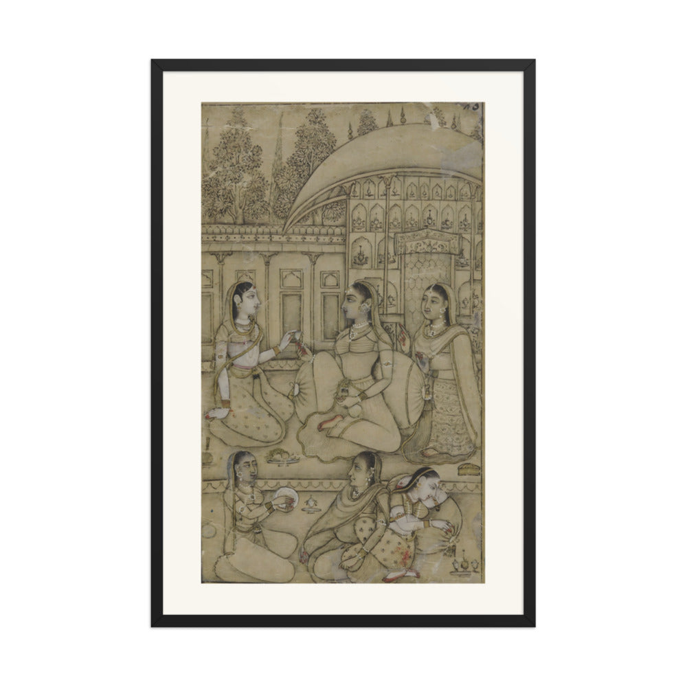 A lady and attendants seated in a courtyard — view 7