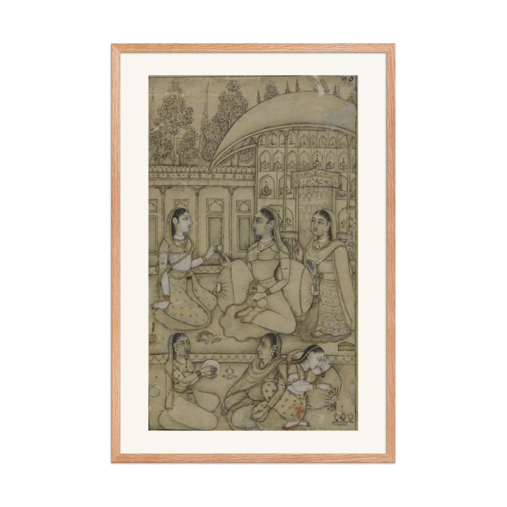 A lady and attendants seated in a courtyard — view 8