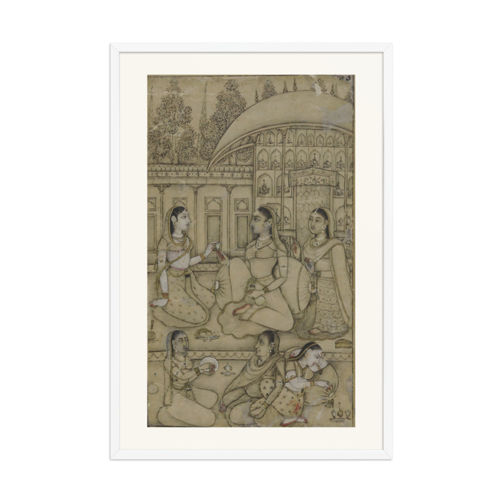 A lady and attendants seated in a courtyard — view 9