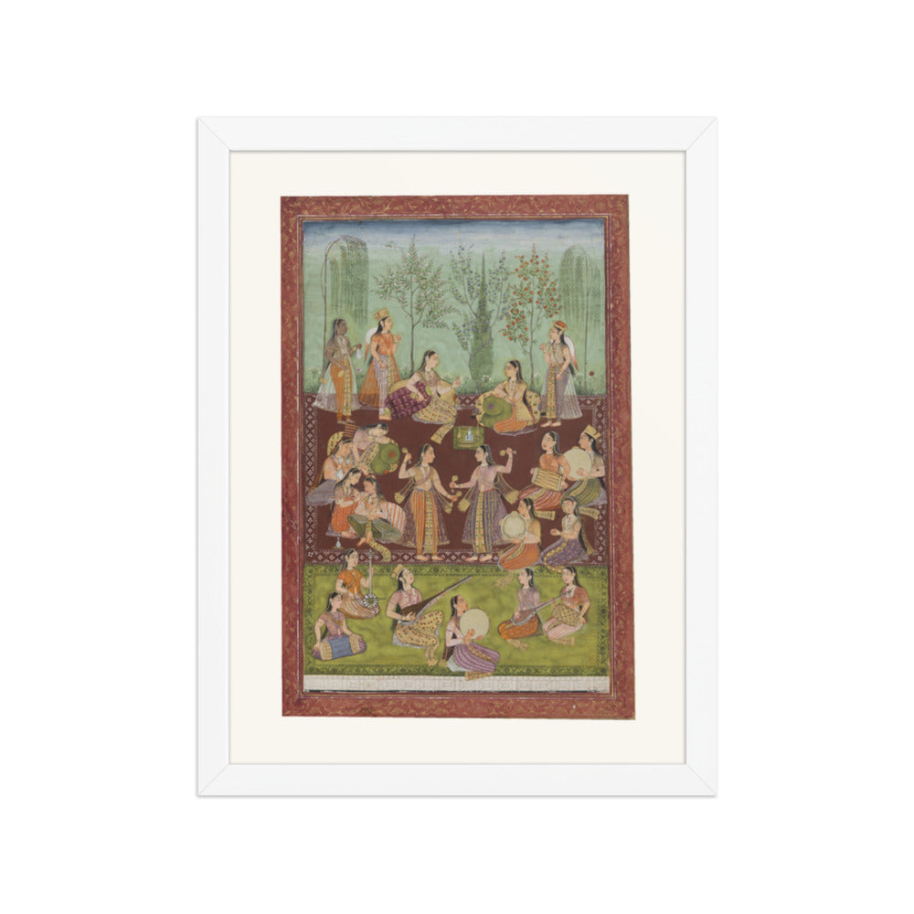 A group of women in a garden, entertaining themselves with music — view 3