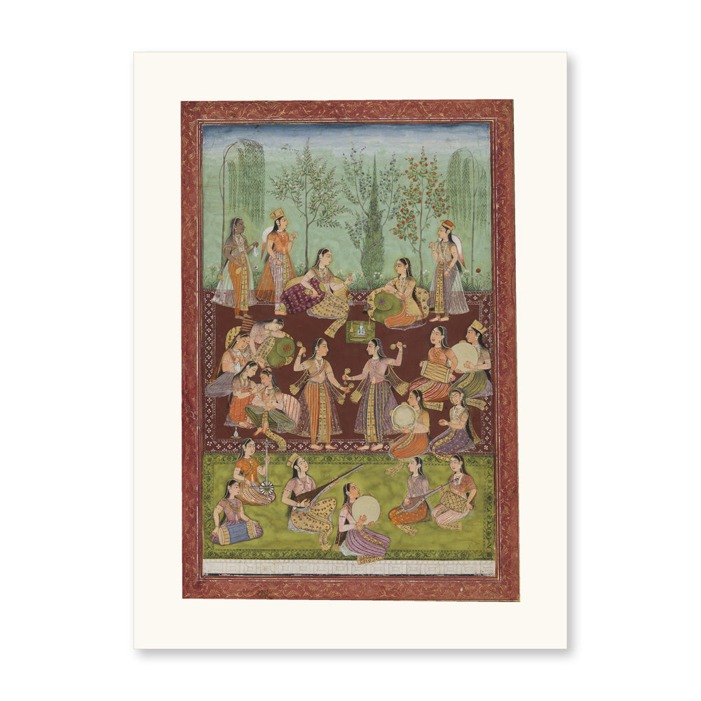 A group of women in a garden, entertaining themselves with music — view 7