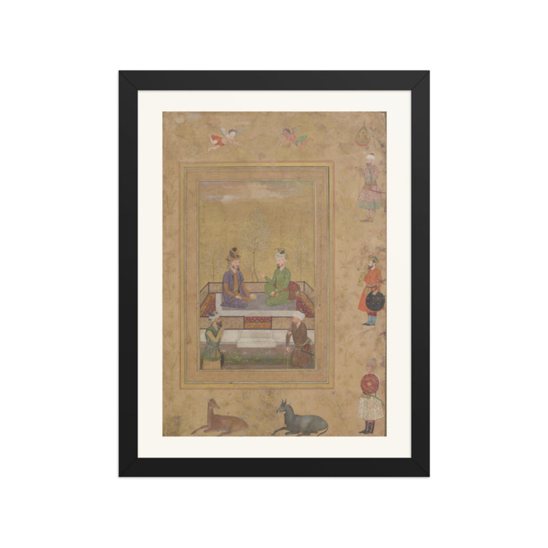 Humayun conversing with Babur. Painting circa