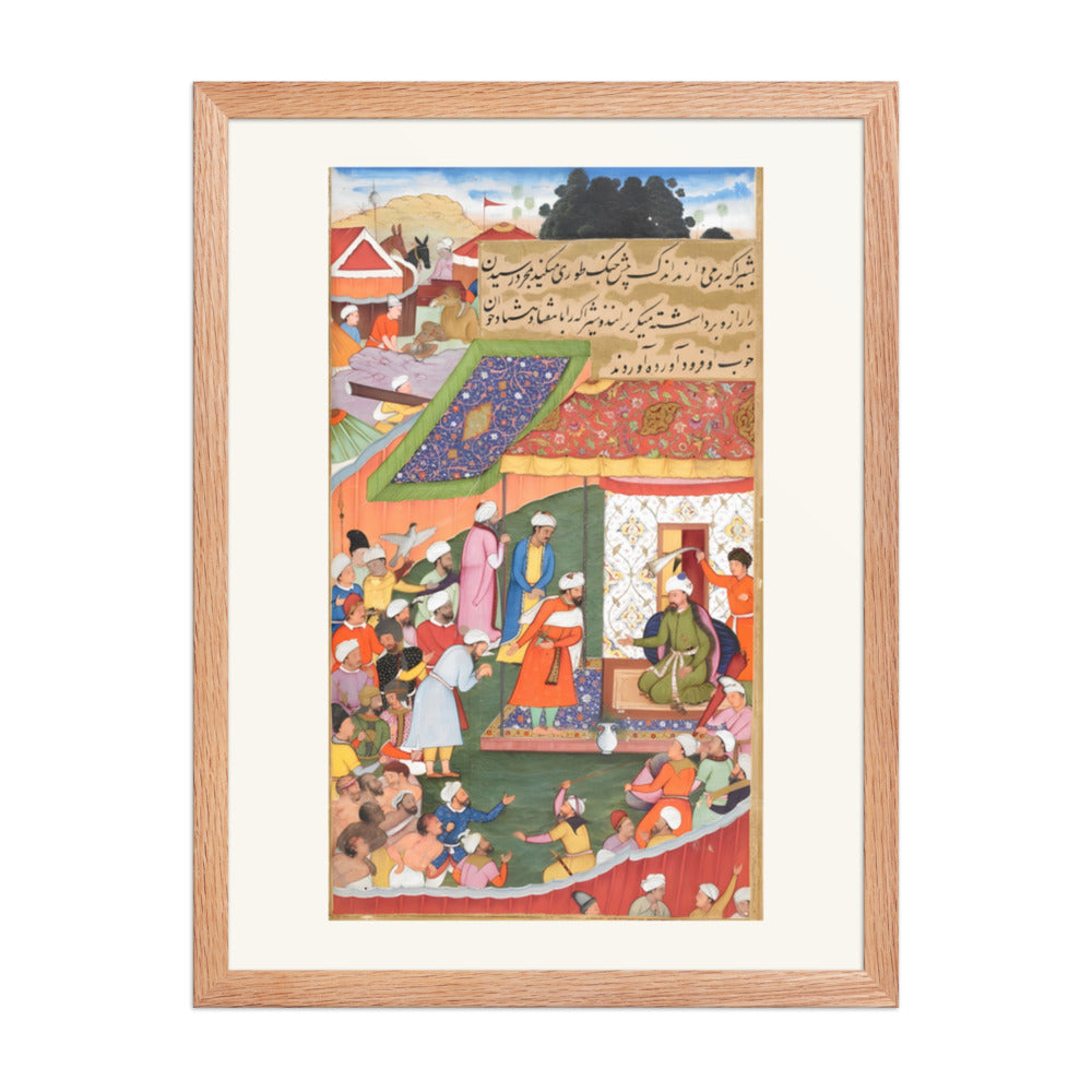Babur pardoning Sharak whom he defeated on the way to Kabul (1504) — view 2