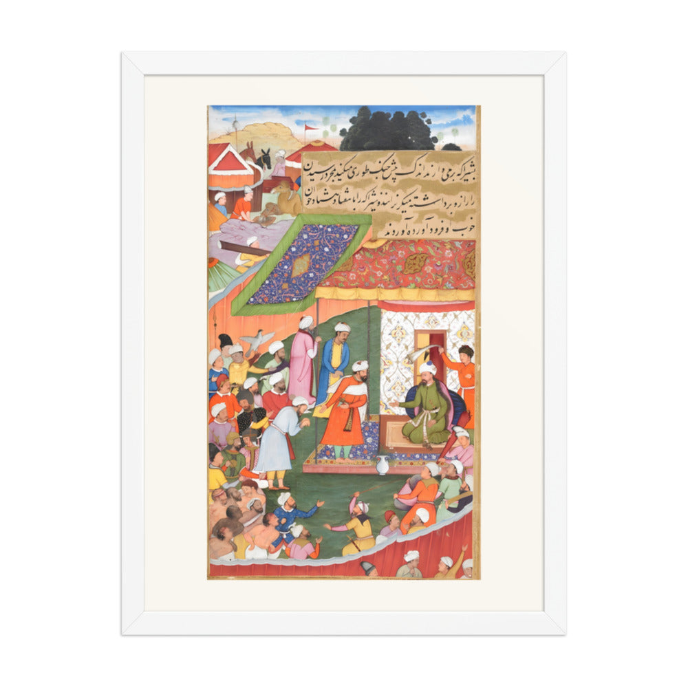 Babur pardoning Sharak whom he defeated on the way to Kabul (1504) — view 3