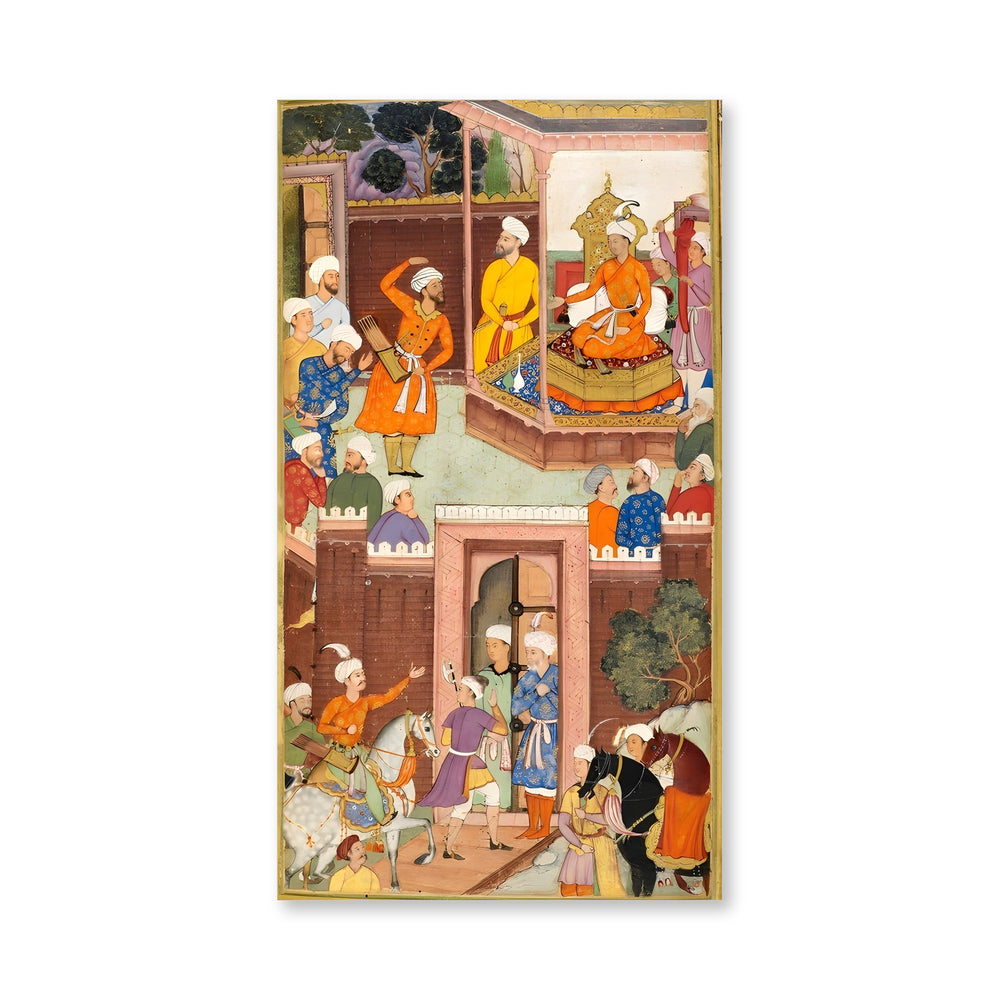 Babur receiving ‘Alidust Tagha’i at Fort Marghinan (1498) — view 4