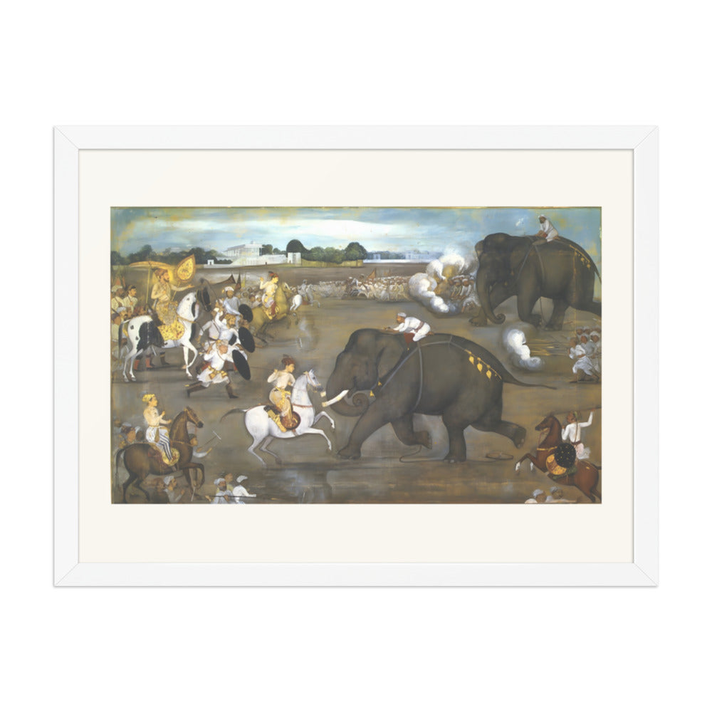 Prince Awrangzeb (Aurangzeb) facing a maddened elephant named Sudhakar — view 3