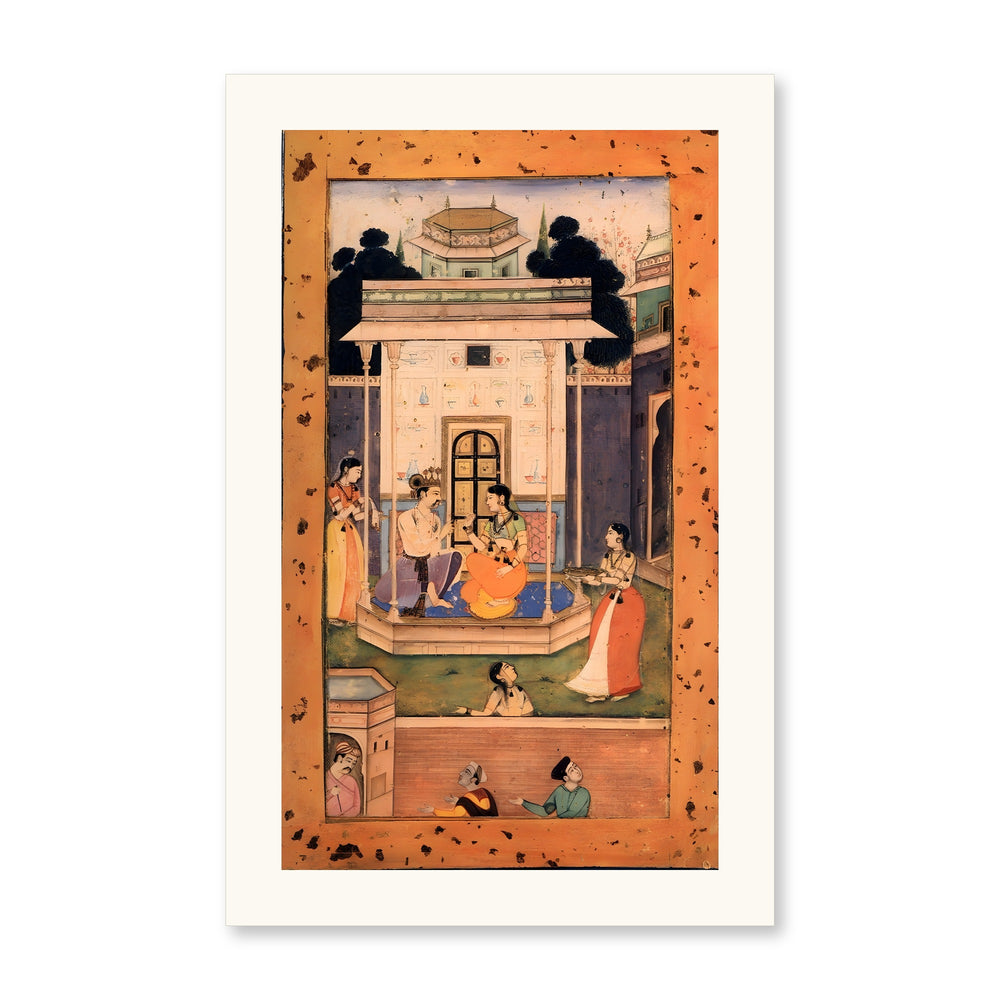 A Royal Couple in a Pavilion with Attendants — view 4