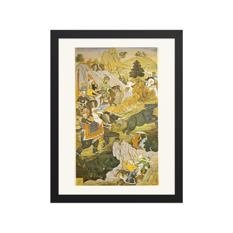 Babur Hunting Rhinoceros
