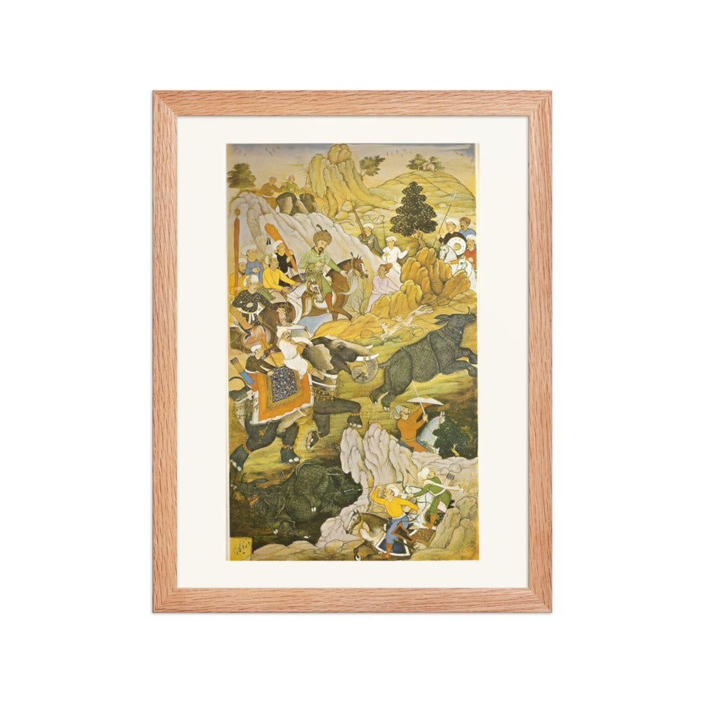 Babur Hunting Rhinoceros — view 9