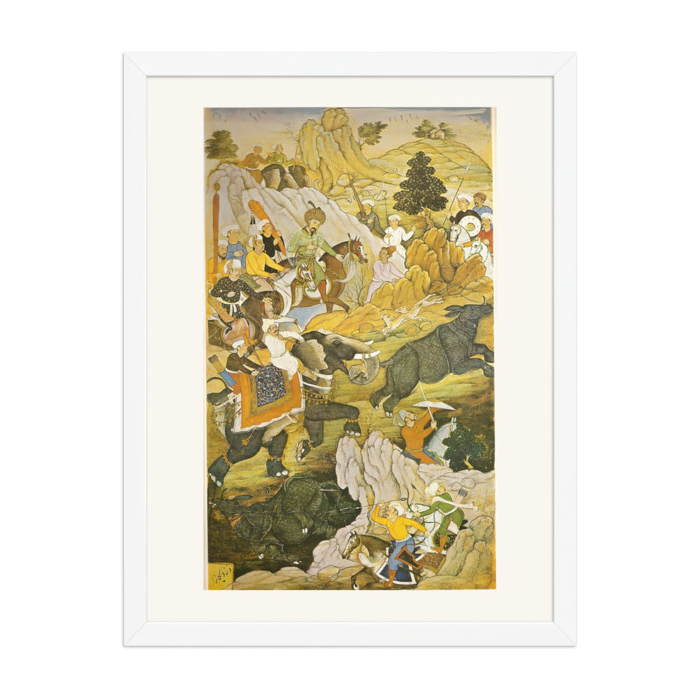 Babur Hunting Rhinoceros — view 13