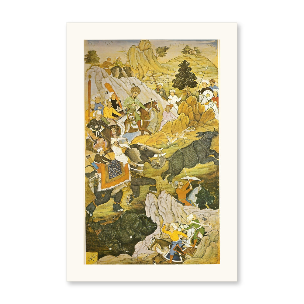 Babur Hunting Rhinoceros — view 7