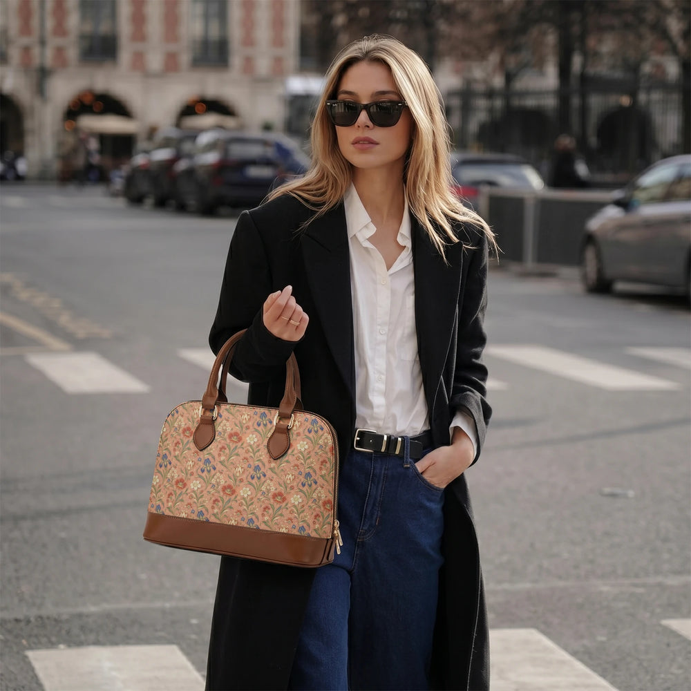 Hashiya Flowers — Apricot Dome Handbag — view 6
