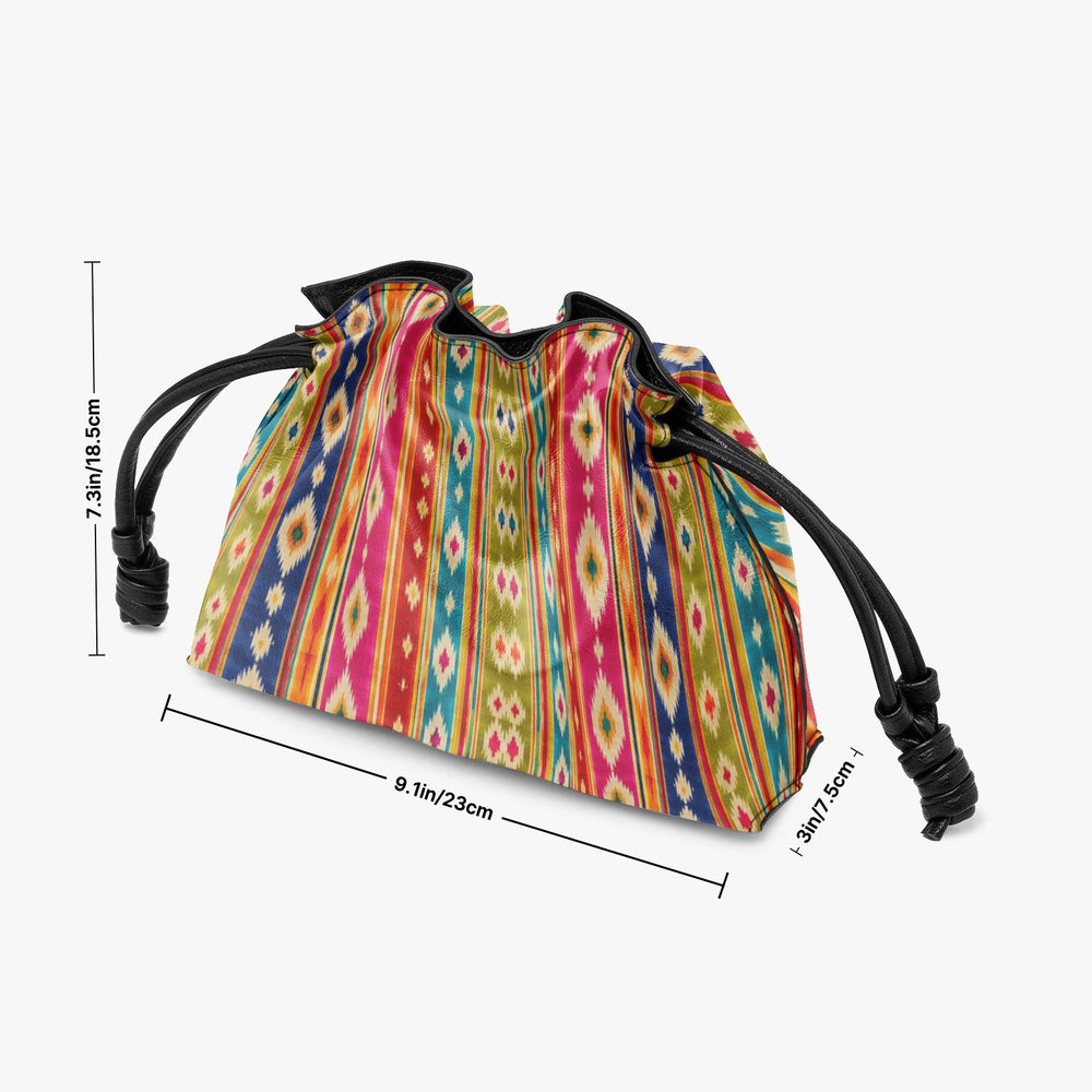 Mashru Ikat — Multicolour Stripe Drawstring Pouch Bag — view 5