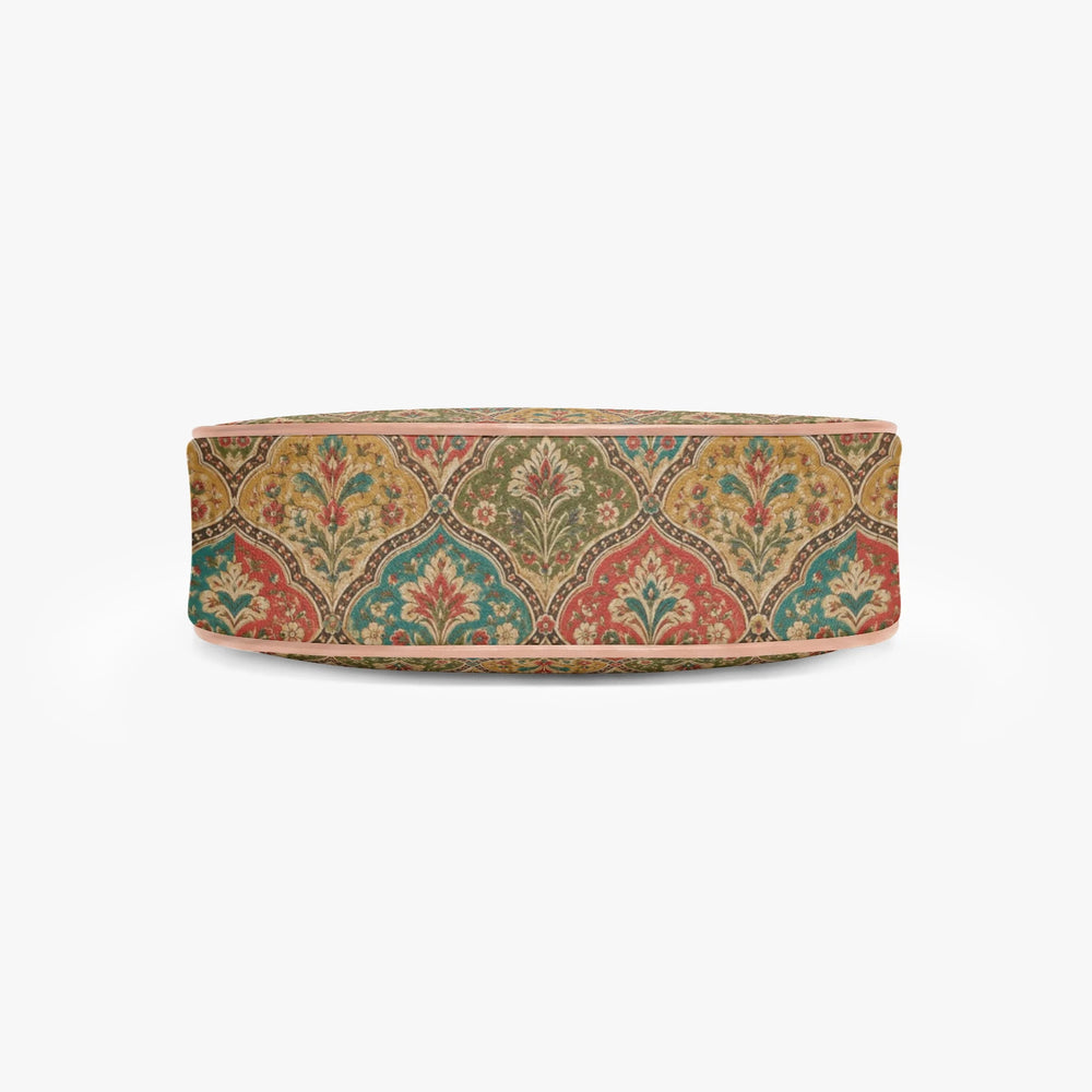 Mehrab Block Print — Ochre & Teal Crescent Shoulder Bag — view 8
