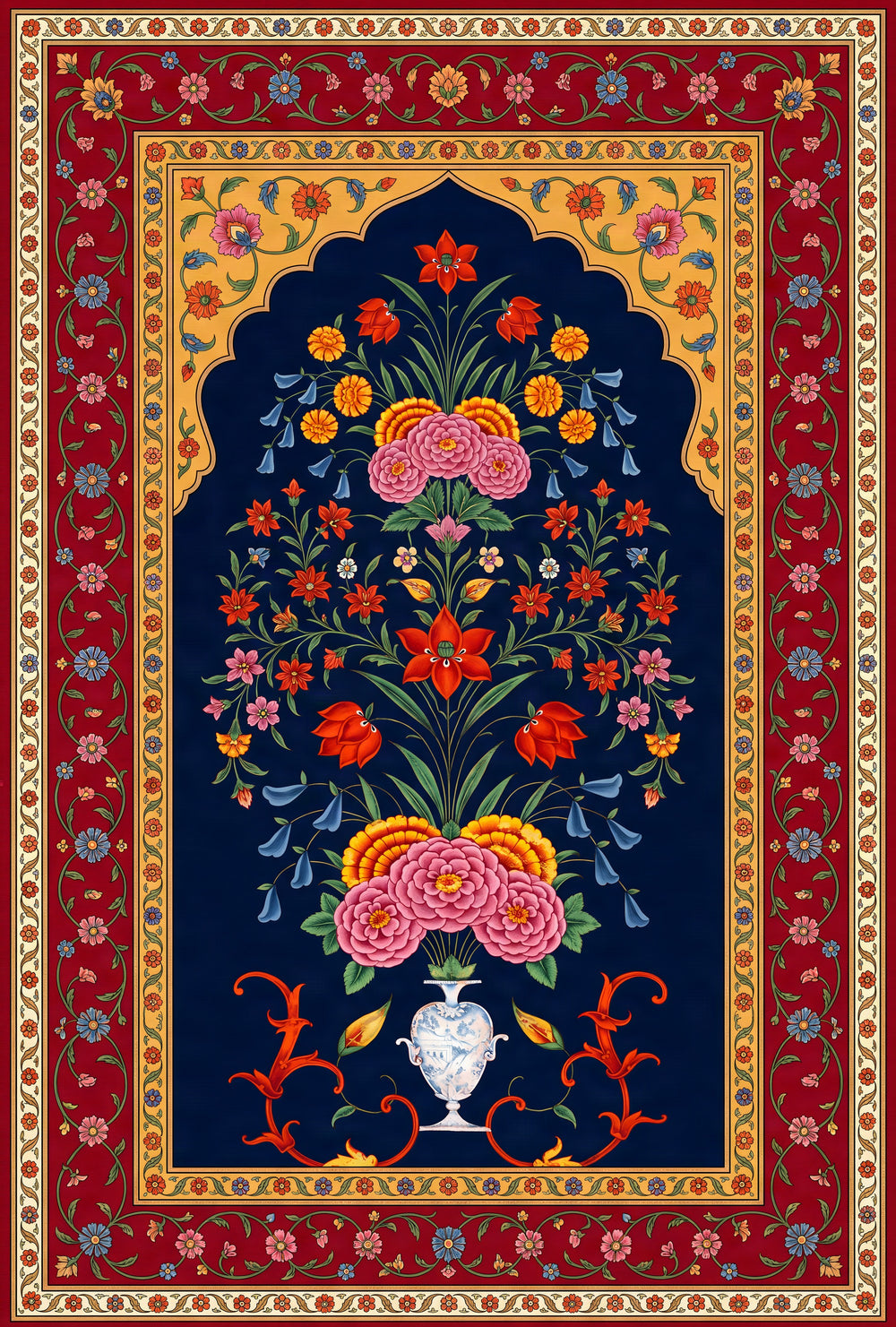 Hazar Gul — Mughal Millefleurs Area Rug — view 3