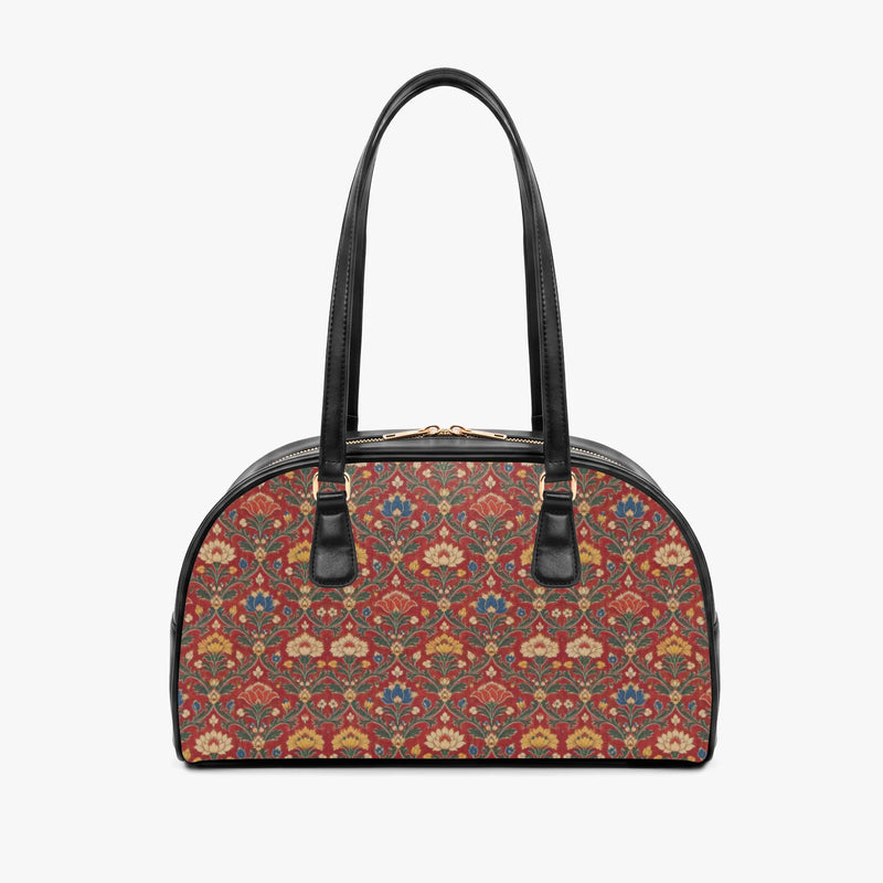 Chintz Jaal — Red & Indigo Arch-Top Handbag