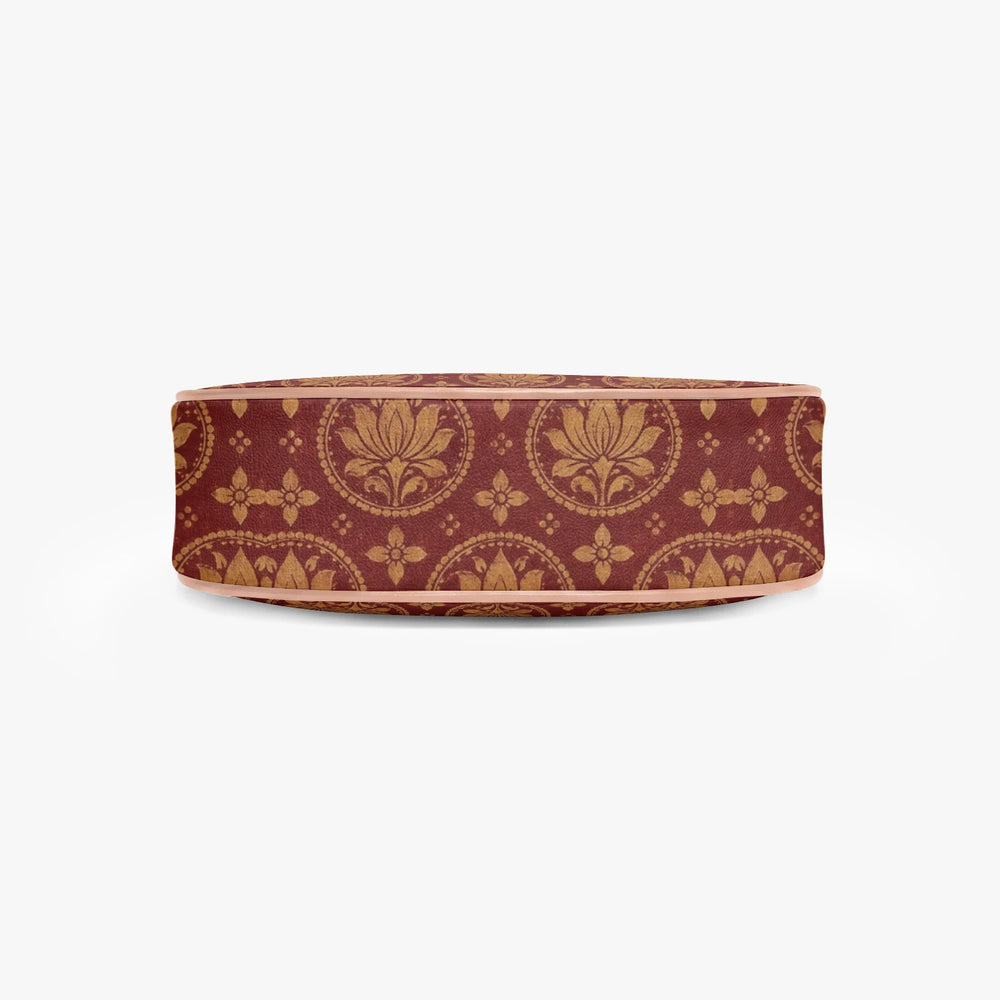 Bagru Lotus — Madder Red Crescent Shoulder Bag — view 8