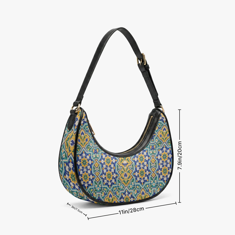 Kashi Tile — Lapis & Turquoise Crescent Shoulder Bag — view 9