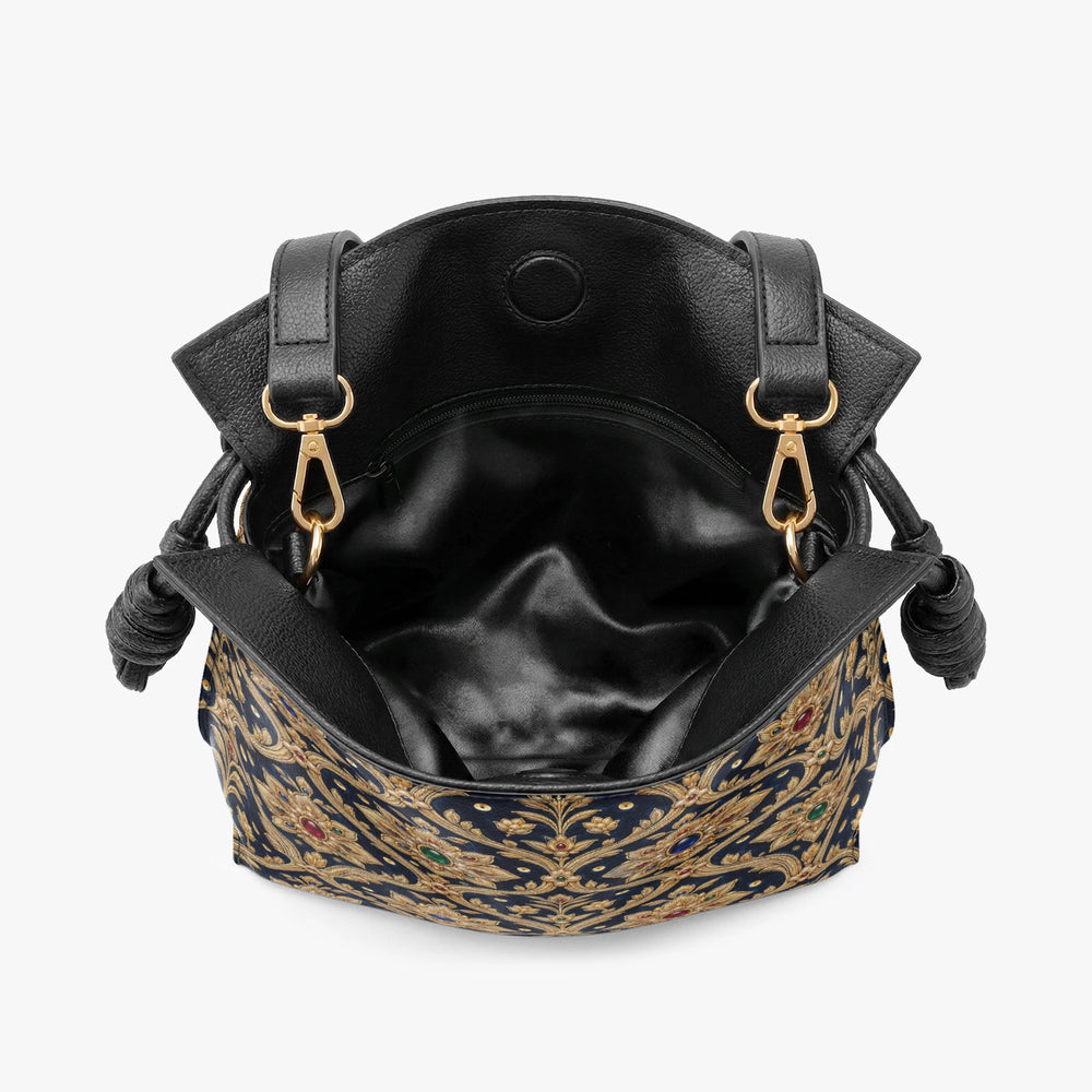 Zardozi Midnight — Navy & Gold Drawstring Pouch Bag — view 6