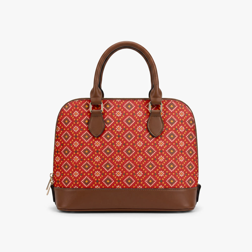 Bandhani — Red & Saffron Dome Handbag — view 3