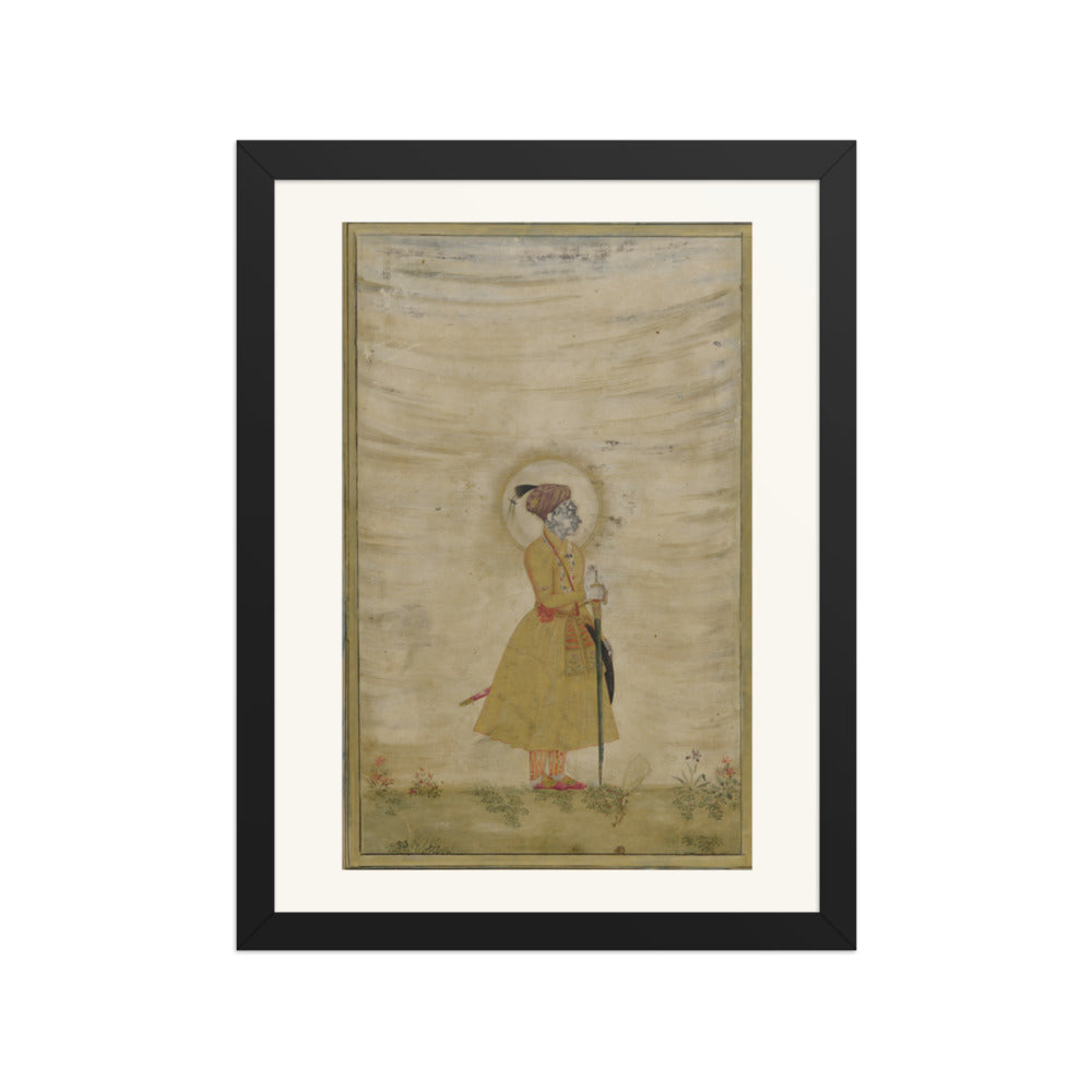 Portrait of a Mughal Emperor — Restored Mughal Wall Art — view 2