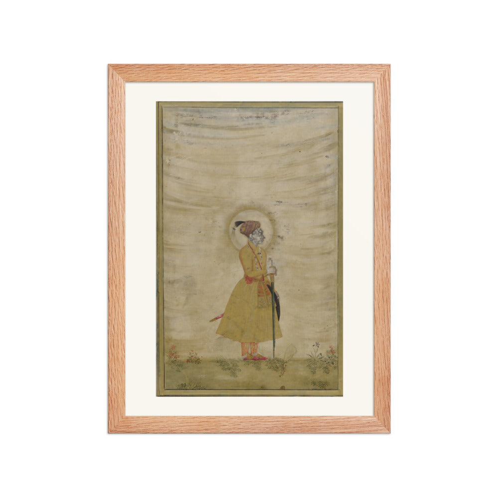 Portrait of a Mughal Emperor — Restored Mughal Wall Art — view 4