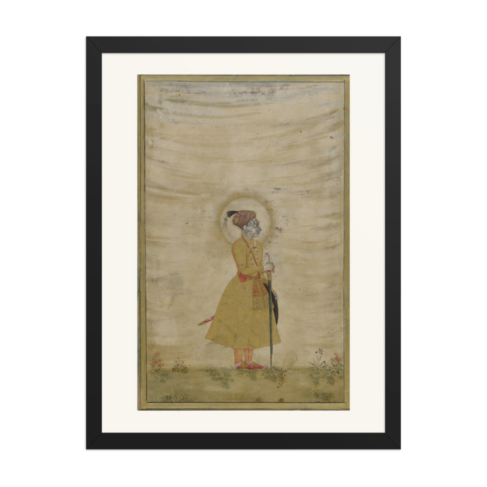 Portrait of a Mughal Emperor — Restored Mughal Wall Art — view 1