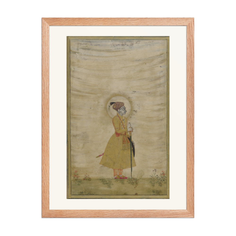 Portrait of a Mughal Emperor — Restored Mughal Wall Art — view 3