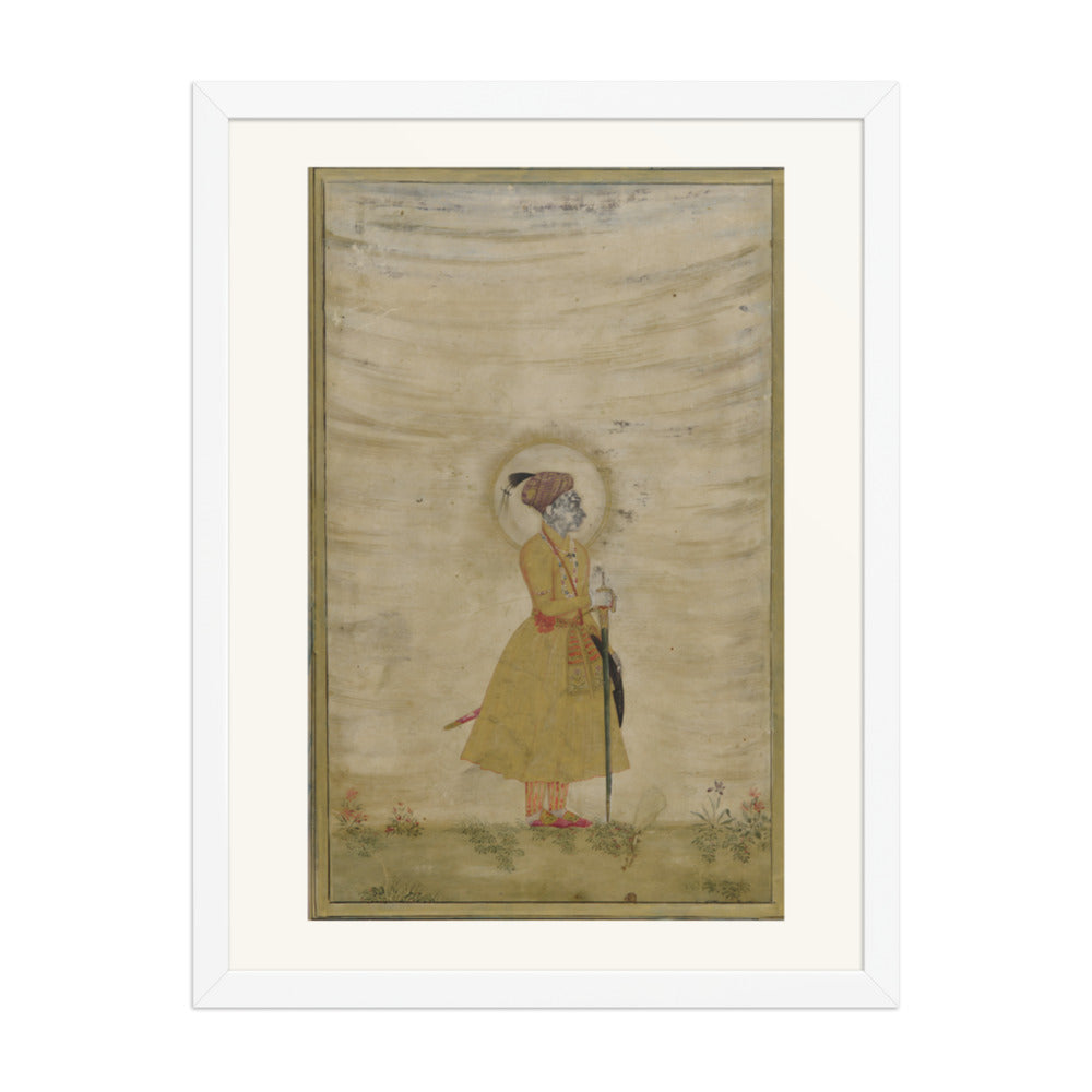 Portrait of a Mughal Emperor — Restored Mughal Wall Art — view 5