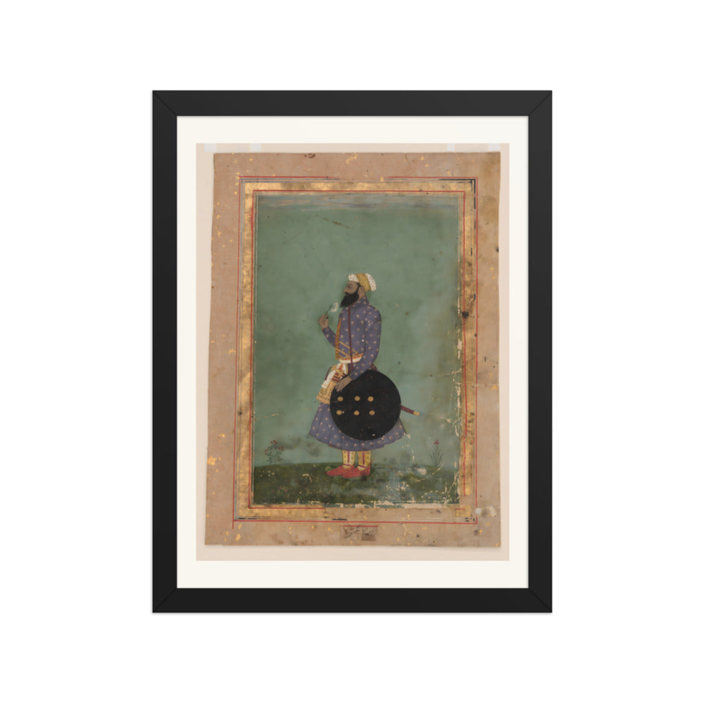 Portrait of a Mughal Prince — Restored Mughal Wall Art — view 2
