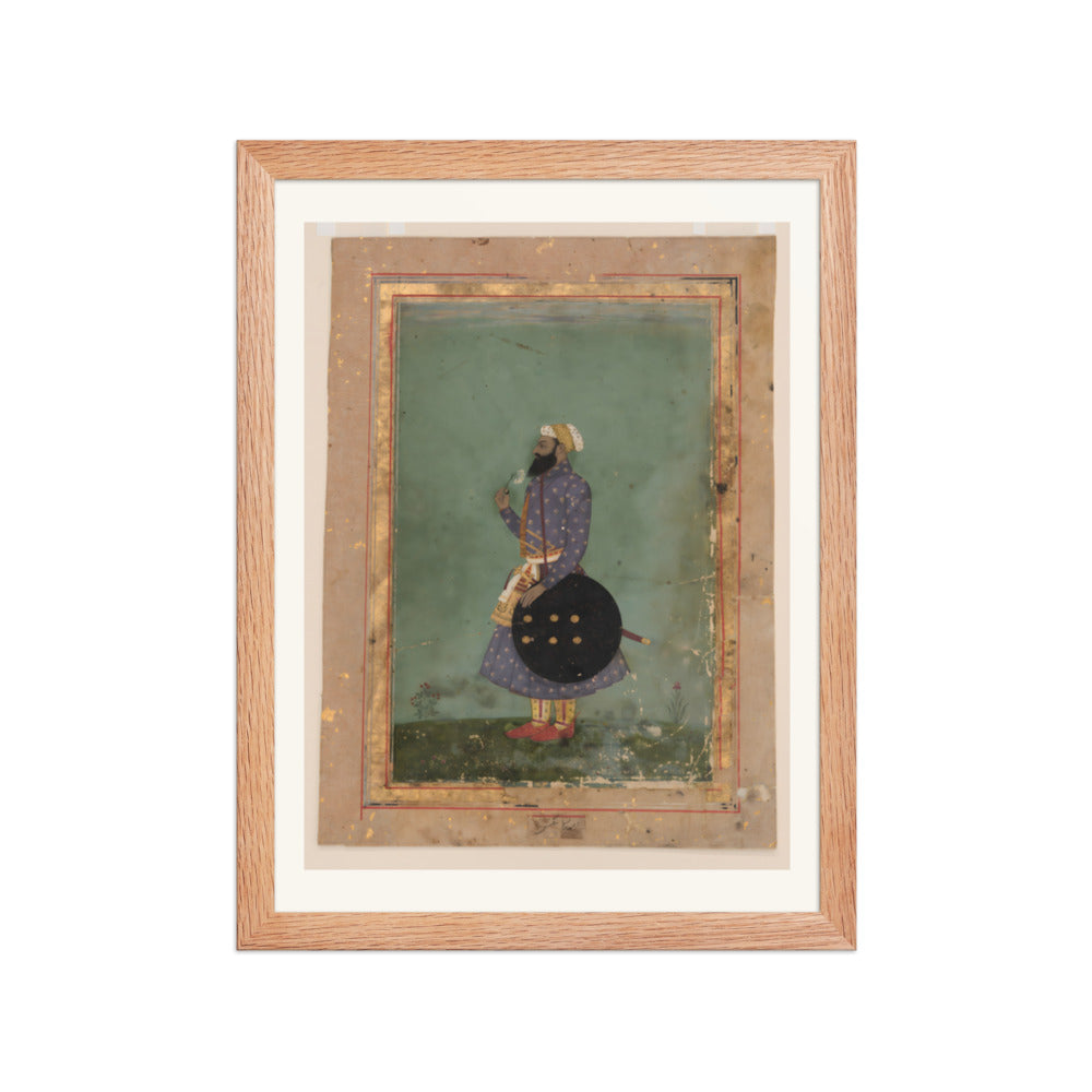 Portrait of a Mughal Prince — Restored Mughal Wall Art — view 4