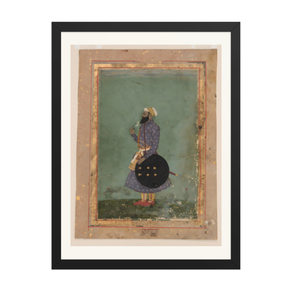 Portrait of a Mughal Prince — Restored Mughal Wall Art — view 1