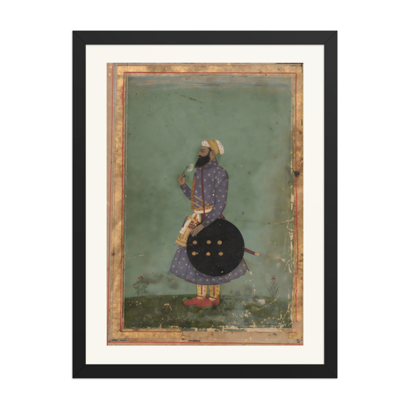 Portrait of a Mughal Prince — Restored Mughal Wall Art