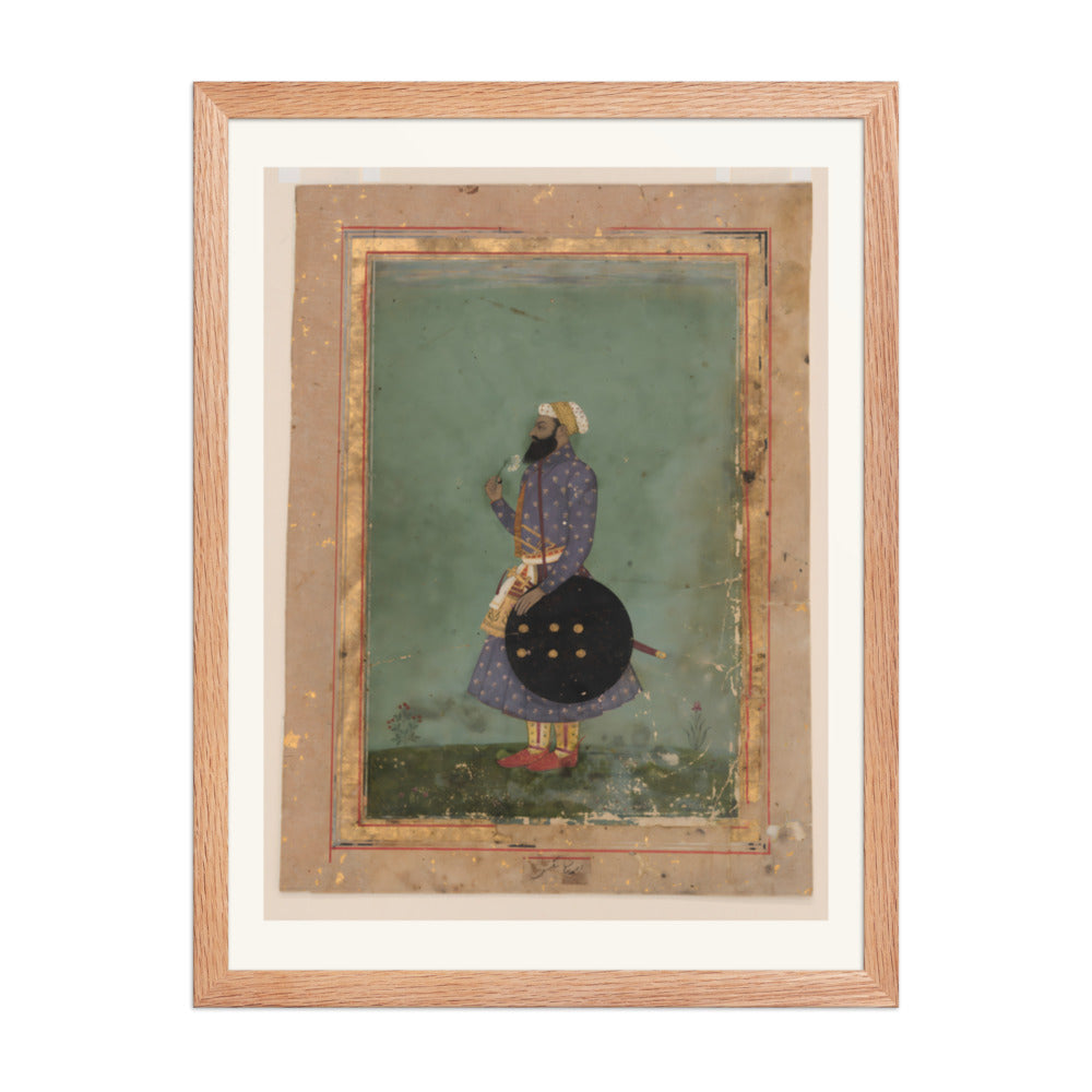Portrait of a Mughal Prince — Restored Mughal Wall Art — view 3