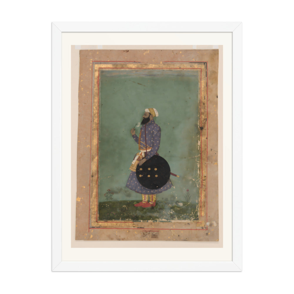 Portrait of a Mughal Prince — Restored Mughal Wall Art — view 5