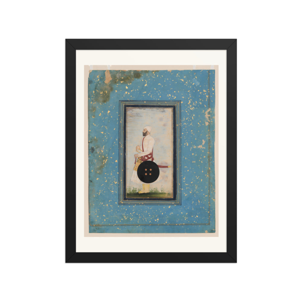 Portrait of a Mughal Officer — Restored Mughal Wall Art — view 2