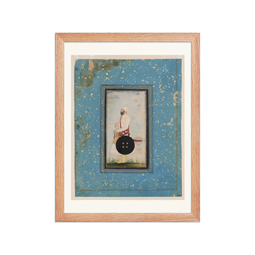 Portrait of a Mughal Officer — Restored Mughal Wall Art — view 4