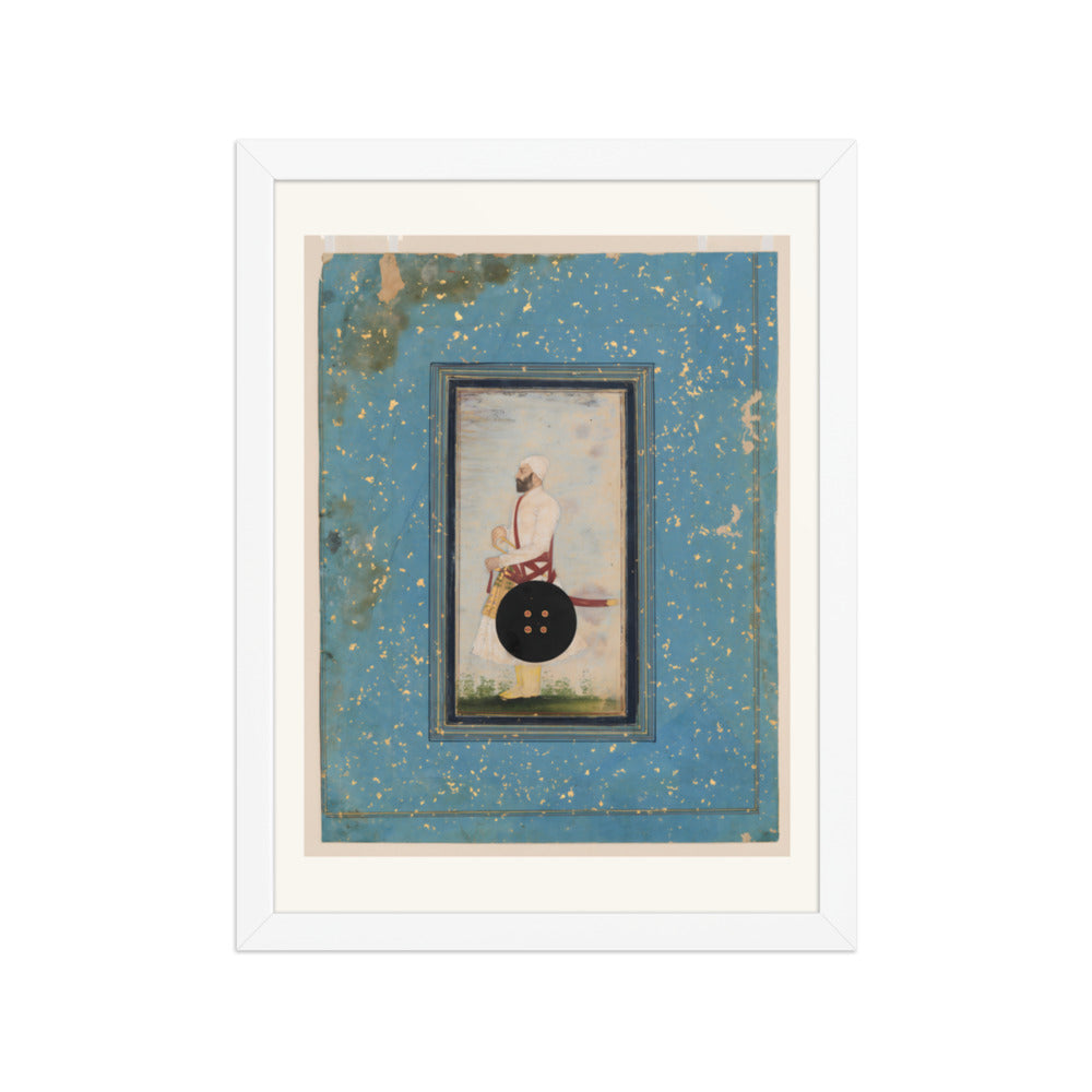 Portrait of a Mughal Officer — Restored Mughal Wall Art — view 6