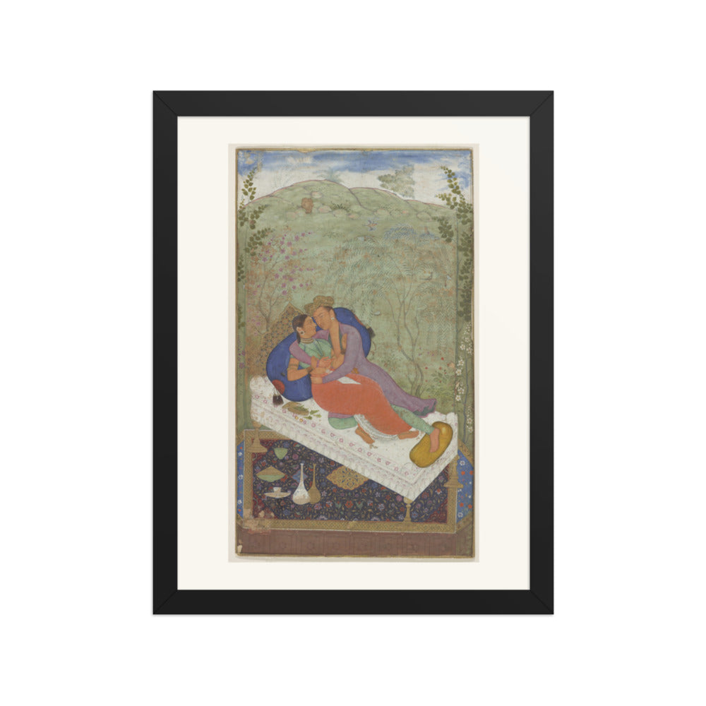 Sultan Murad and a Consort — Restored Mughal Wall Art — view 2