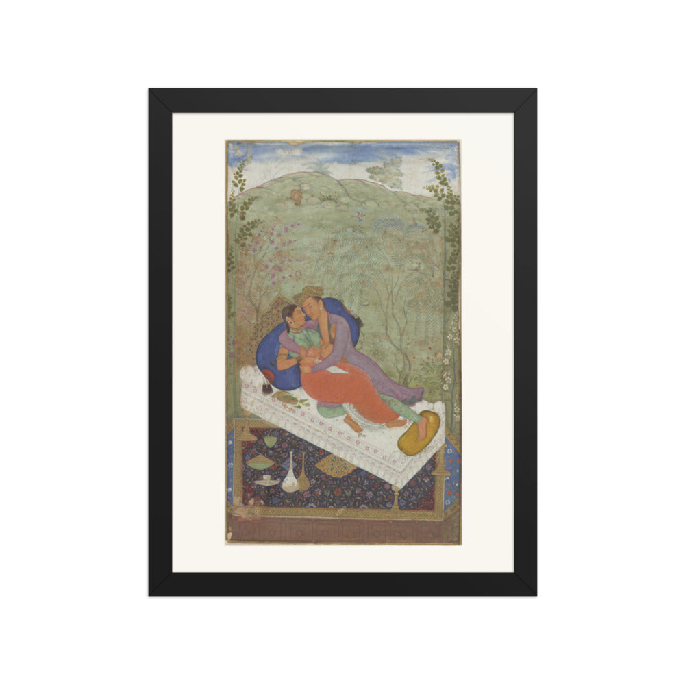 Sultan Murad and a Consort — Restored Mughal Wall Art — view 2