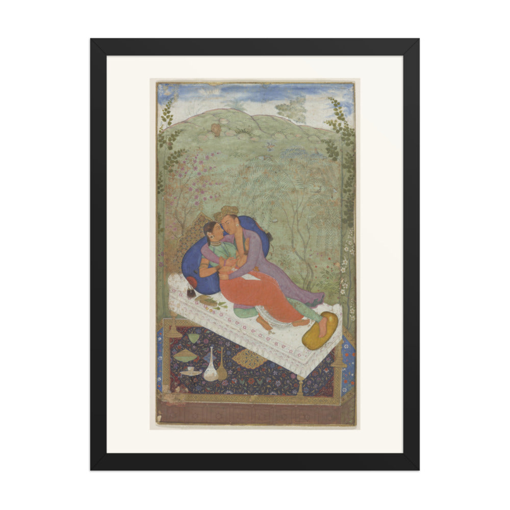 Sultan Murad and a Consort — Restored Mughal Wall Art — view 1