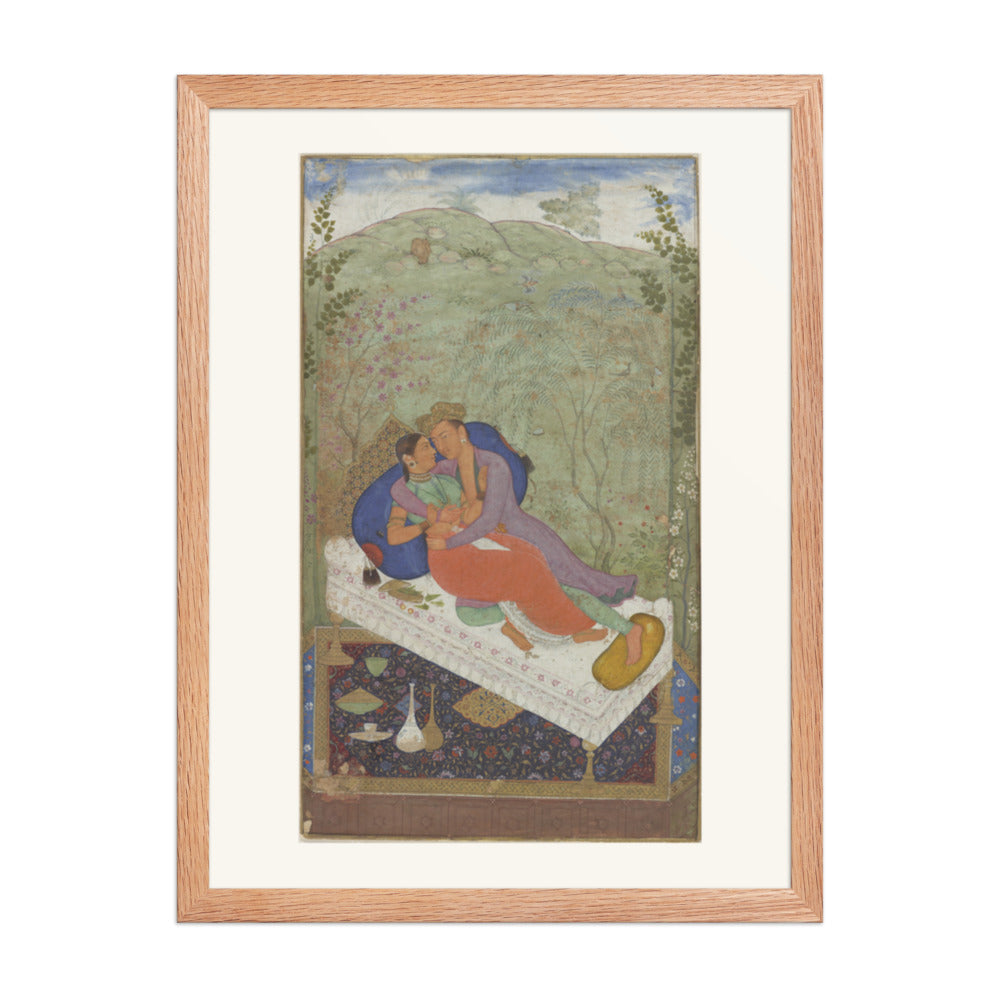 Sultan Murad and a Consort — Restored Mughal Wall Art — view 3