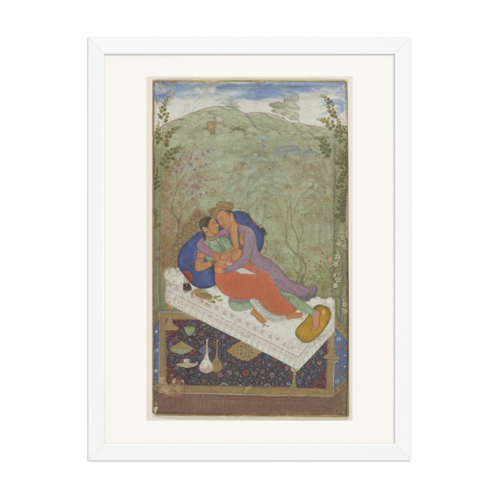 Sultan Murad and a Consort — Restored Mughal Wall Art — view 5