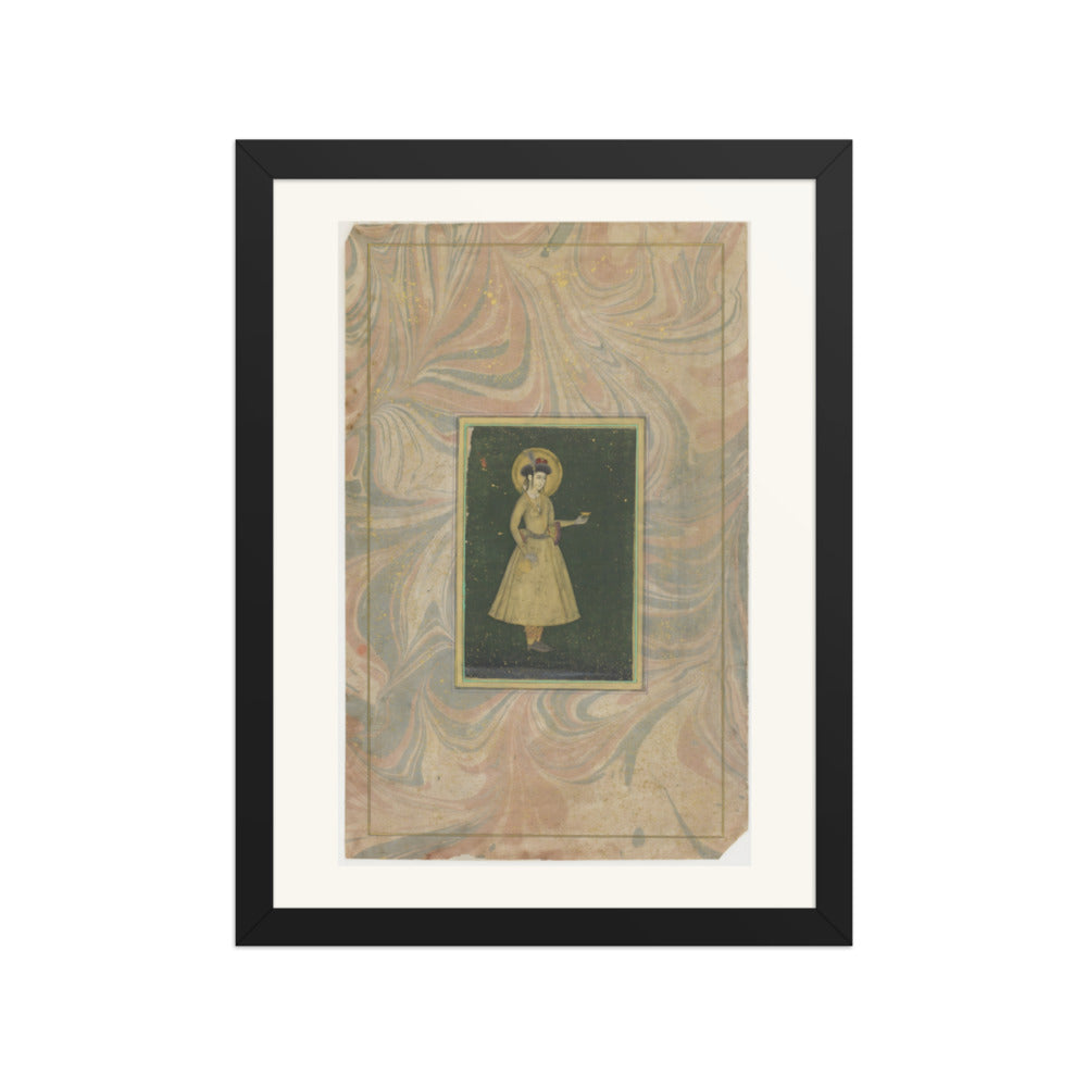 A Princess with a Wine Cup — Restored Mughal Wall Art — view 2