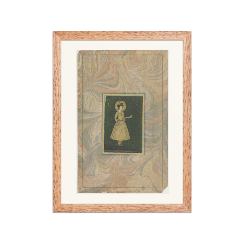 A Princess with a Wine Cup — Restored Mughal Wall Art — view 4