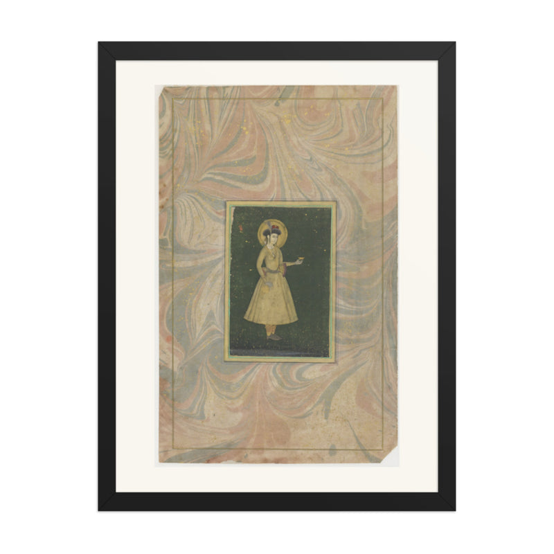 A Princess with a Wine Cup — Restored Mughal Wall Art