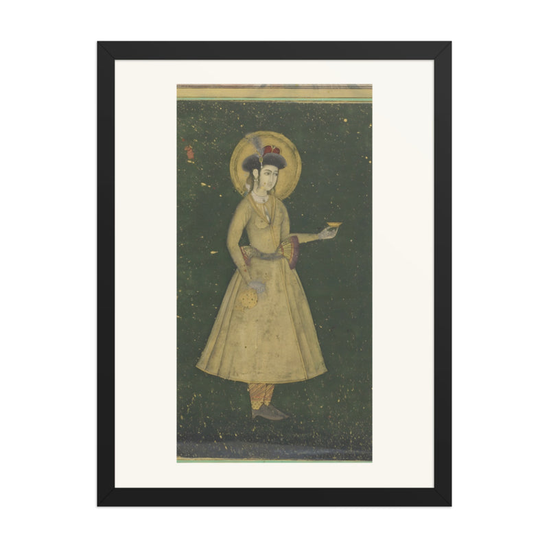 A Princess with a Wine Cup — Restored Mughal Wall Art