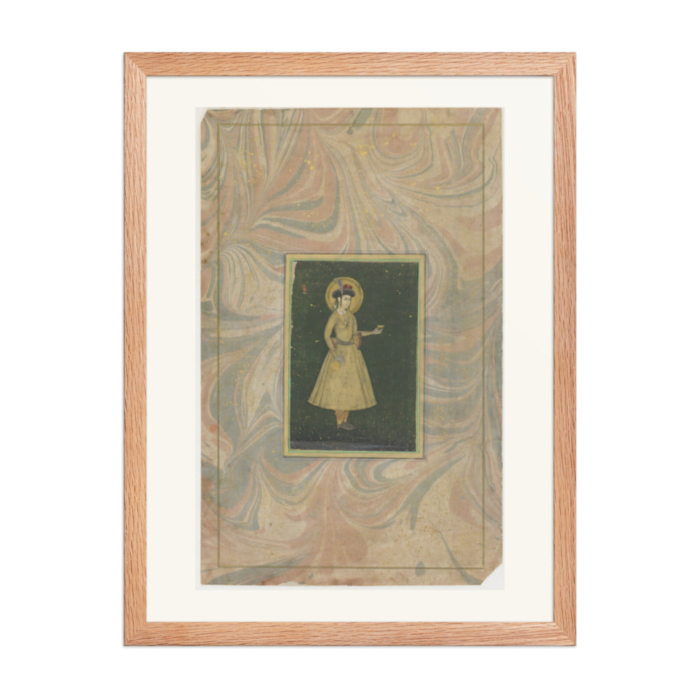A Princess with a Wine Cup — Restored Mughal Wall Art — view 3