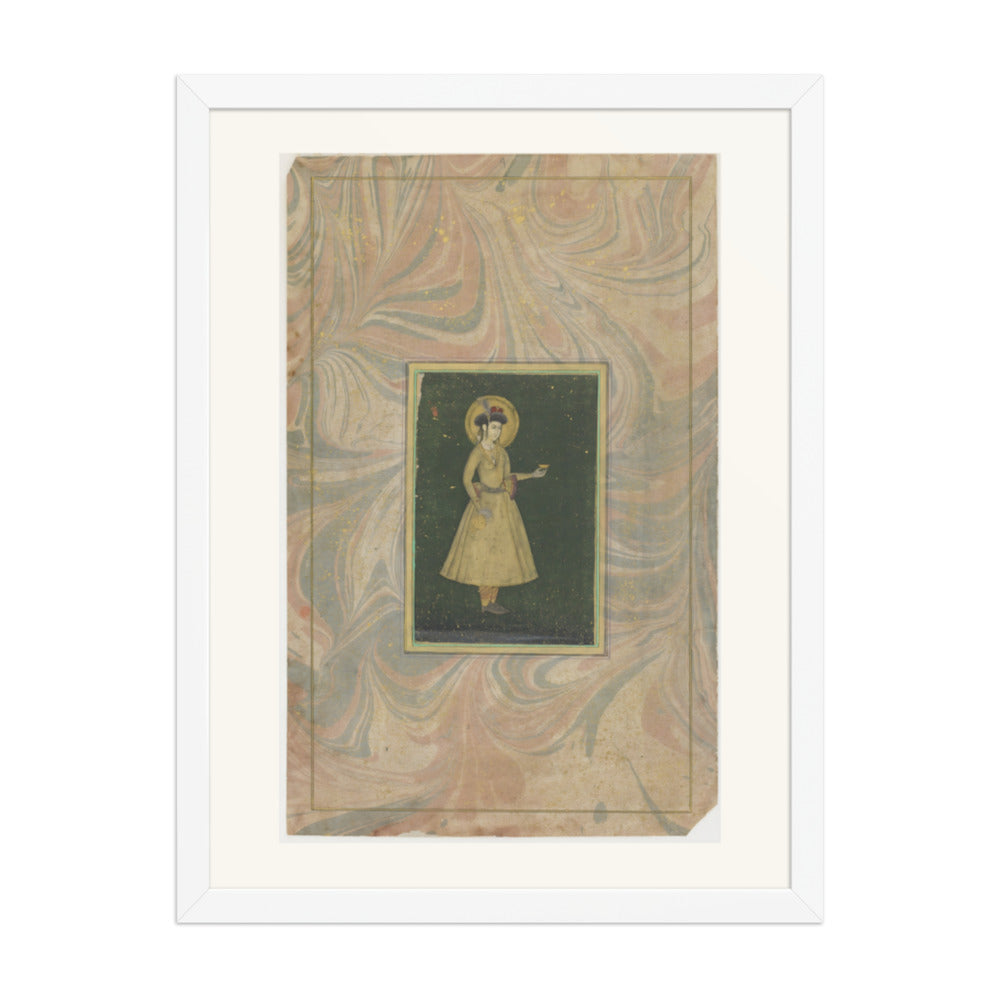 A Princess with a Wine Cup — Restored Mughal Wall Art — view 5