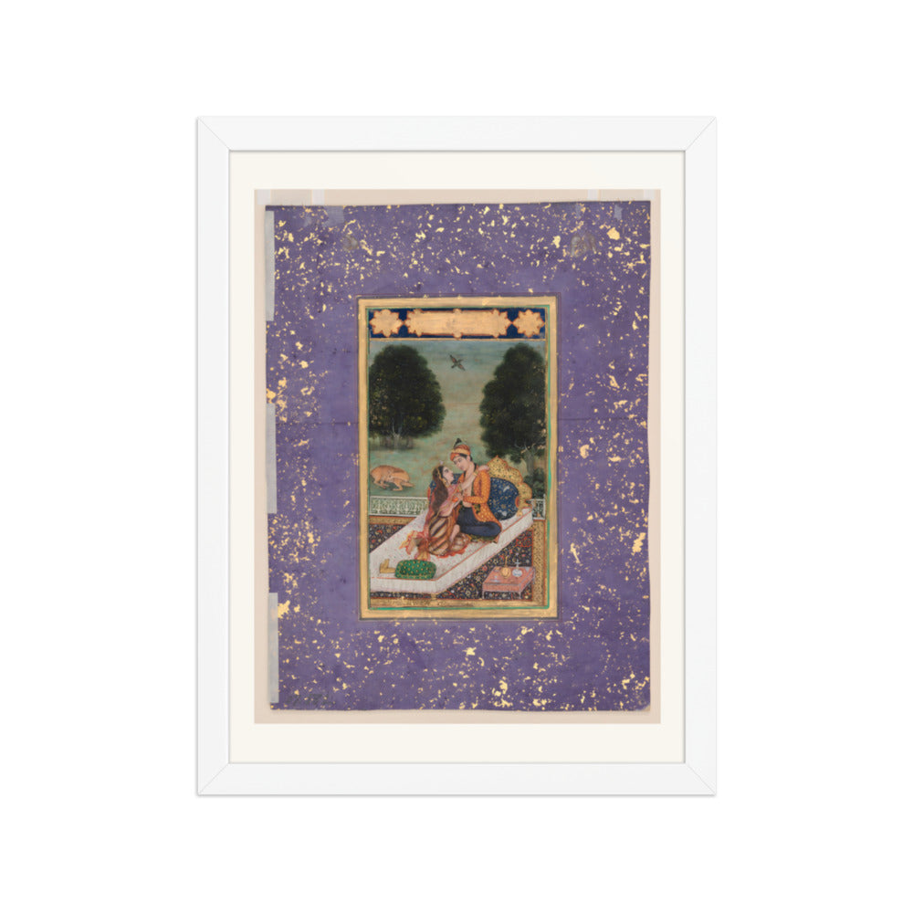 Lovers on a Terrace — Restored Mughal Wall Art — view 6
